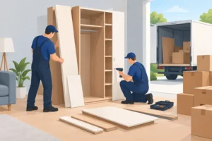 האם מובילים מפרקים ארונות גדולים לפני מעבר דירה?